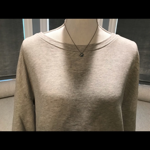 Sanctuary Sweatshirt, Gray and White, Tie on Side, Size Large (LA) - Picture 5 of 6